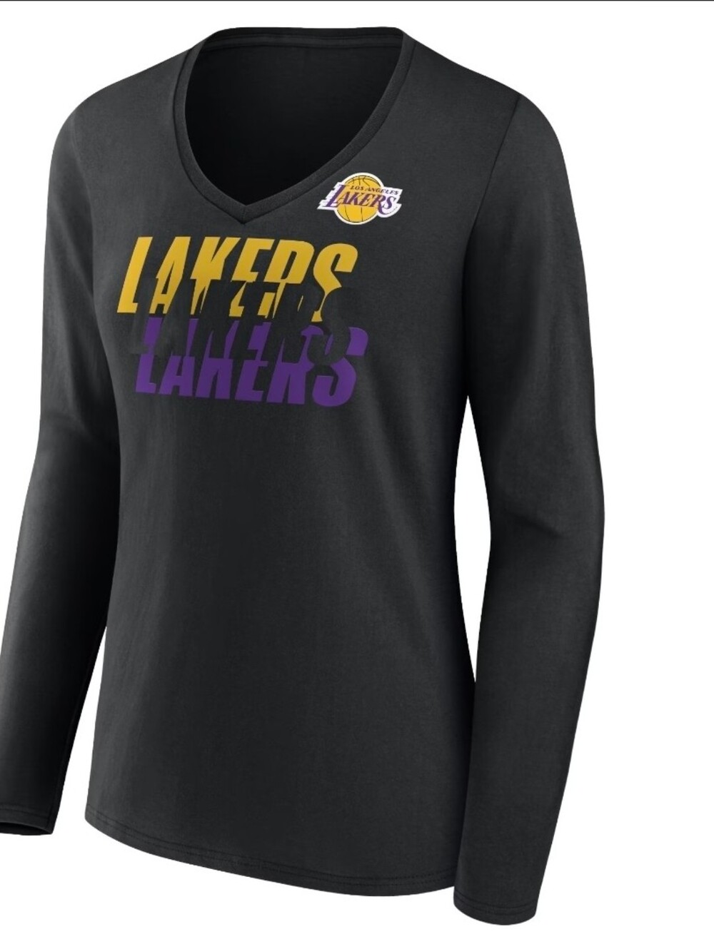 Ladies LA Lakers Long Sleeve V neck FANATICS